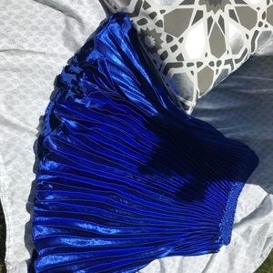Blue Metallic Midi/Knee Length Anthropologie Skirt